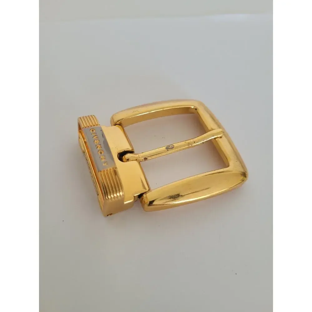 Givenchy Vintage Belt Buckle Gold‎ Tone Logo Slim 1